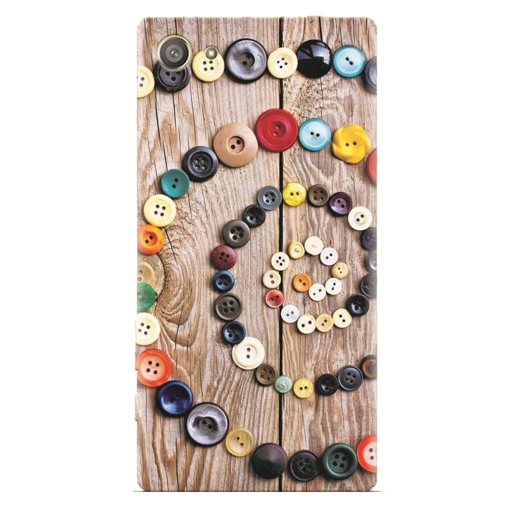 Husa silicon pentru Sony Xperia Z2 Mini, Colorful Buttons Spiral Wood Deck