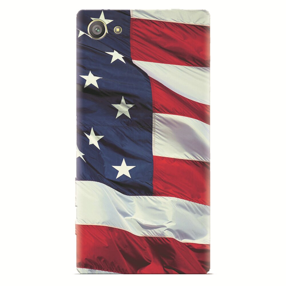 Husa silicon pentru Sony Xperia Z1 Mini, American Flag Illustration