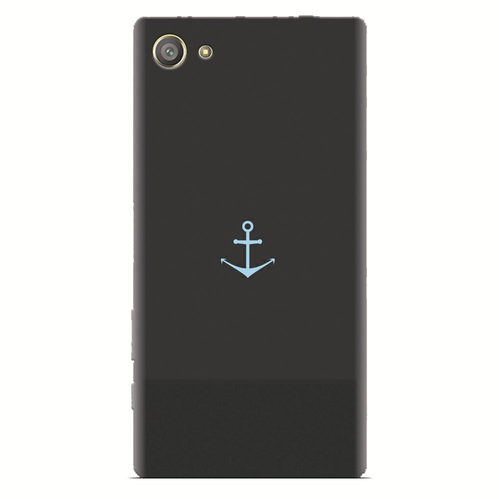 Husa silicon pentru Sony Xperia Z2 Mini, Blue Navy Anchor Illustration Flat