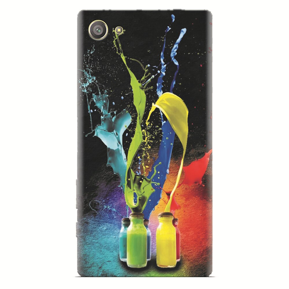 Husa silicon pentru Sony Xperia Z2 Mini, Abstract Color Bottles Splash