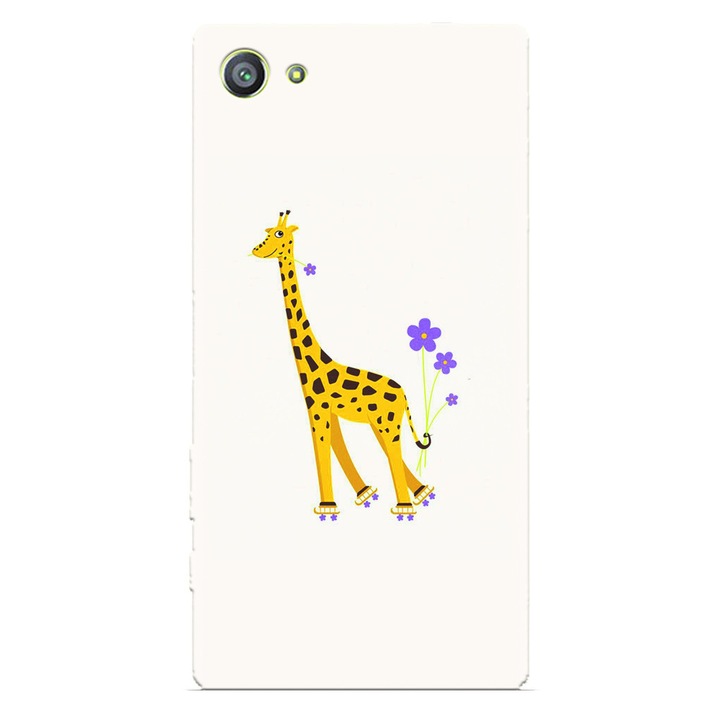 Силиконов кейс за Sony Xperia Z2 Mini, Илюстрация Жираф на ролери