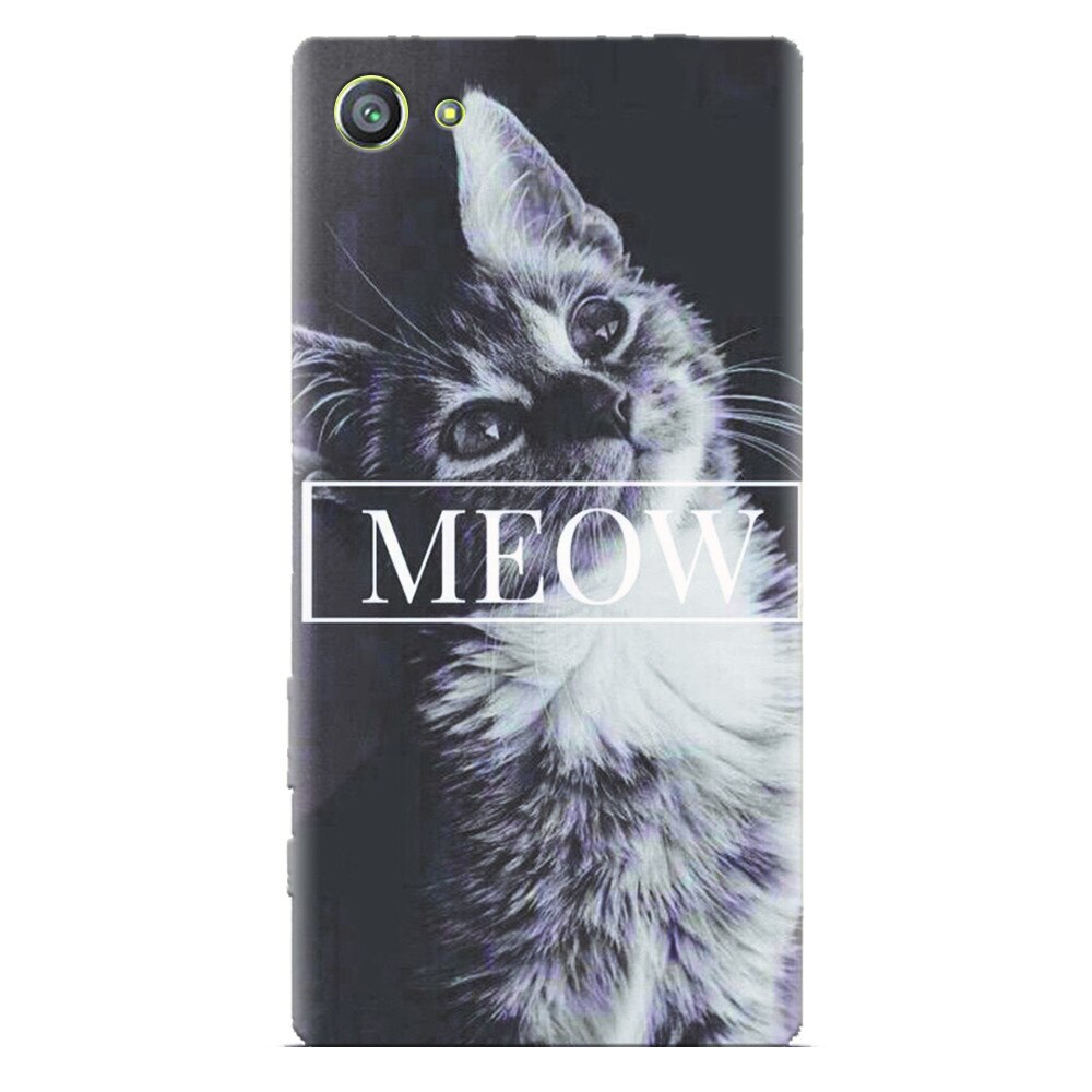 Husa silicon pentru Sony Xperia Z1 Mini, Meow Cute Cat