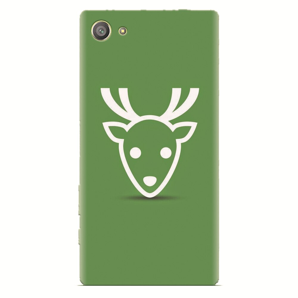 Husa silicon pentru Sony Xperia Z2 Mini, Minimal Reindeer Illustration Green