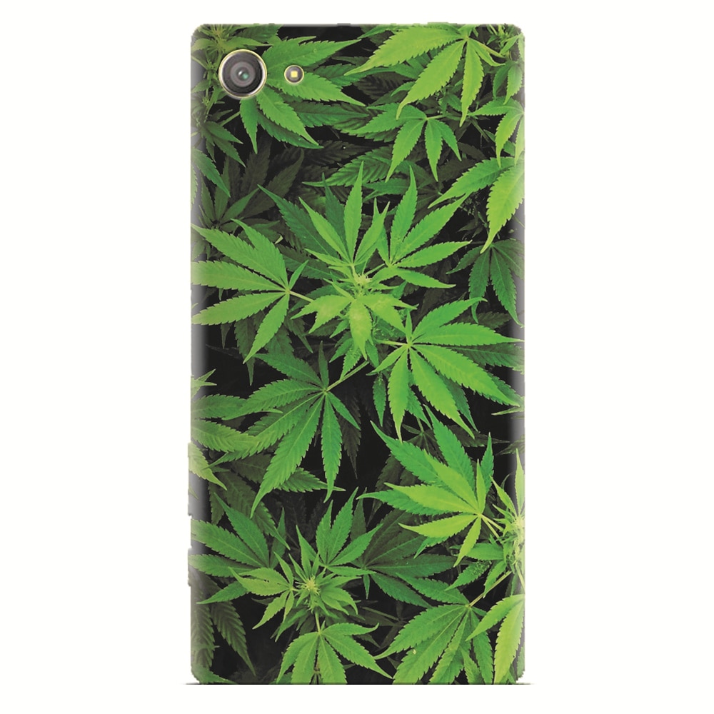 Husa silicon pentru Sony Xperia Z2 Mini, Green Leaf Pattern