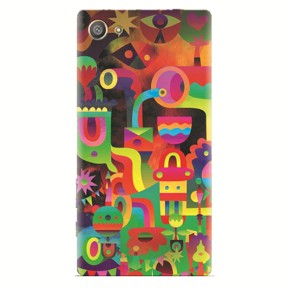 Husa silicon pentru Sony Xperia Z2 Mini, Abstract Colorful Shapes