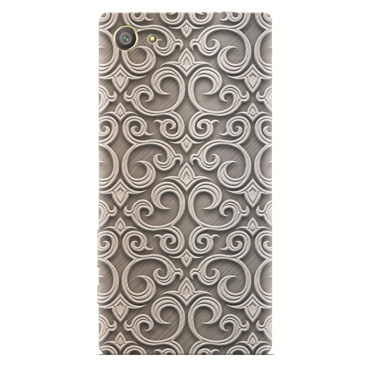 Силиконов кейс за Sony Xperia Z2 Mini, Baroque Silver Pattern