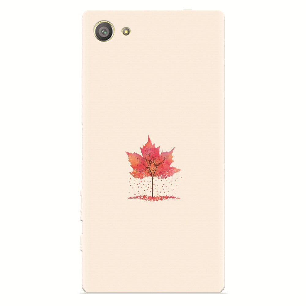Husa silicon pentru Sony Xperia Z2 Mini, Autumn Tree Leaf Shape Illustration