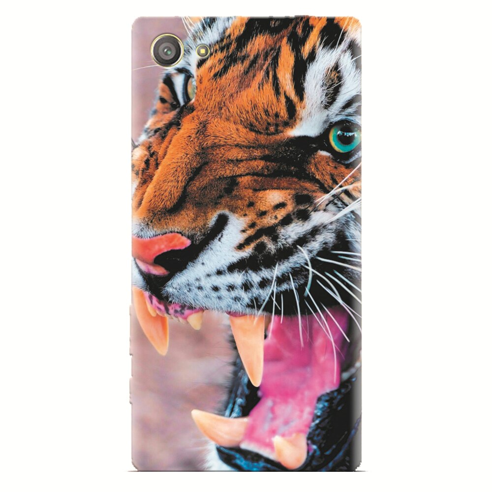 Husa silicon pentru Sony Xperia Z2 Mini, Angry Tiger Teeth Fresh