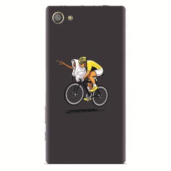 Husa silicon pentru Sony Xperia Z2 Mini, ET Riding Bike Funny Illustration Husa silicon pentru Sony Xperia Z2 Mini, ET Riding Bike Funny Illustration