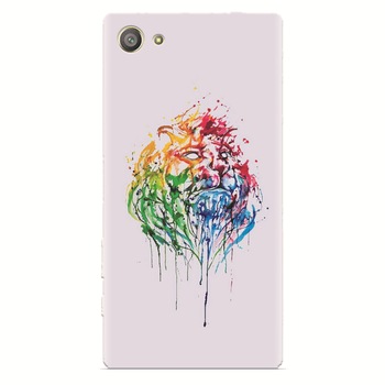 Husa silicon pentru Sony Xperia Z2 Mini, Paint Illustration Lion Head Husa silicon pentru Sony Xperia Z2 Mini, Paint Illustration Lion Head