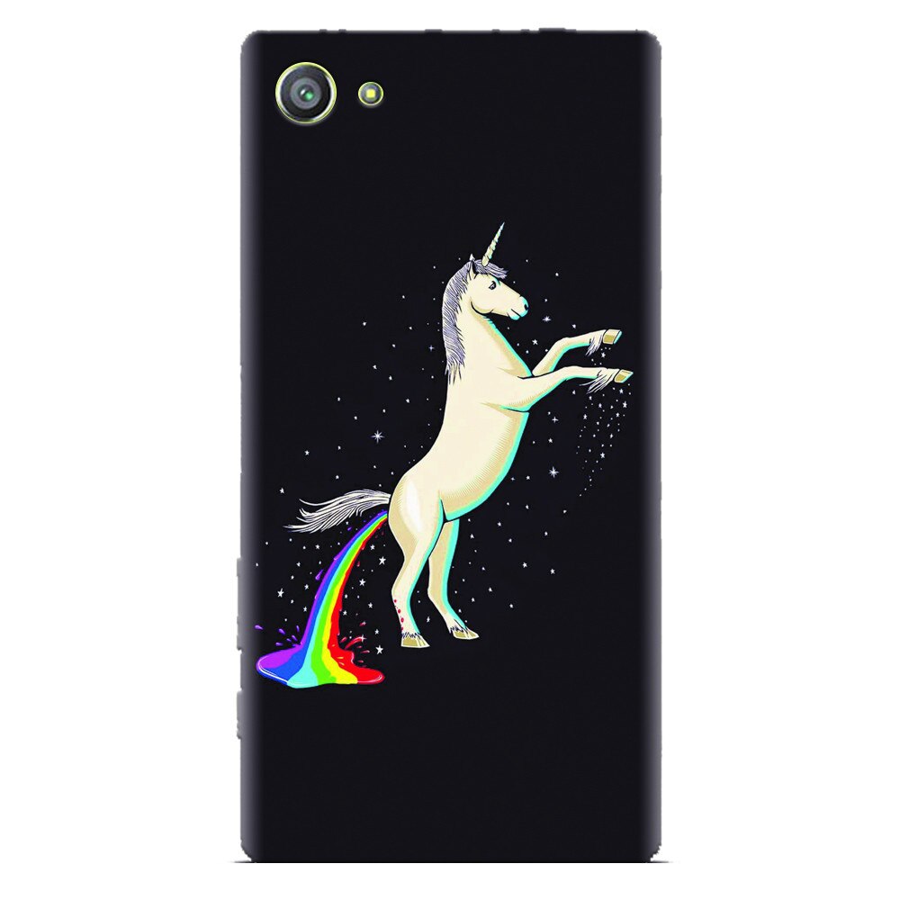 Husa silicon pentru Sony Xperia Z2 Mini, Unicorn Shitting Rainbows