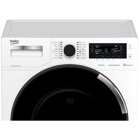 Masina de spalat rufe Beko WTE12744XWD, 12 kg, 1400 rpm, Clasa C, AutoDose, Hygiene+, HomeWhiz, ProSmart Inverter, AddXtra, Silent Tech, Aquafusion, Alb