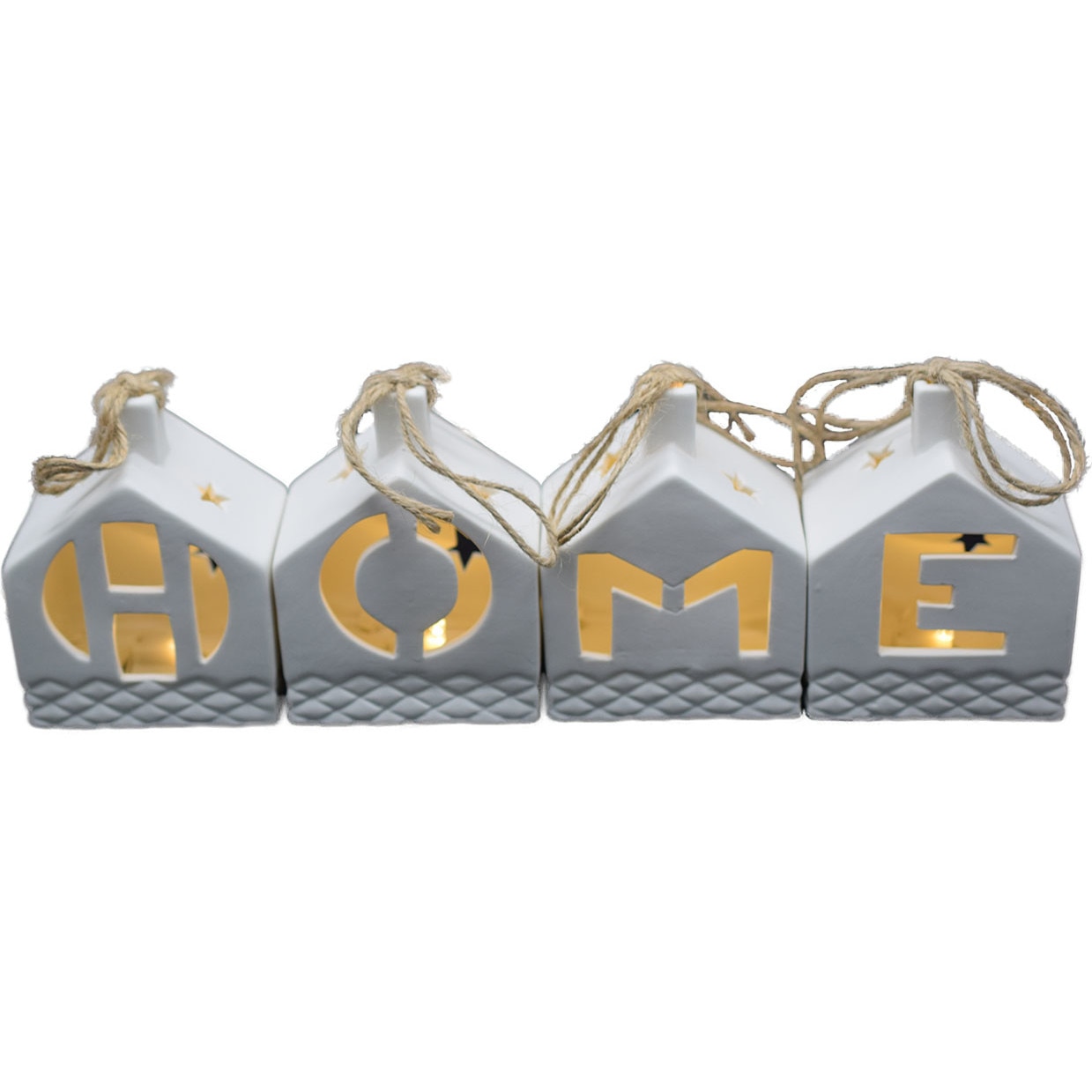 Set 4 casute ceramica cu led