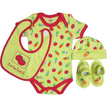 Set 4 piese, bebe, galben, Primii Pasi Set 4 piese, bebe, galben, Primii Pasi