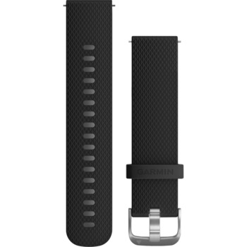 Curea ceas smartwatch Garmin, 20 mm, Silicon, Catarama Silver, Black Curea ceas smartwatch Garmin, 20 mm, Silicon, Catarama Silver, Black