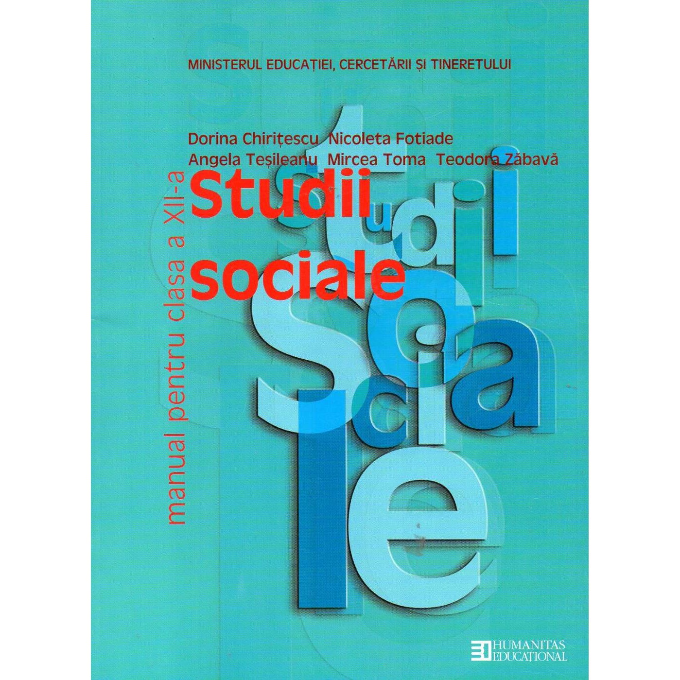 Studii sociale manual pentru clasa a XII -a, autor Dorina Chiritescu