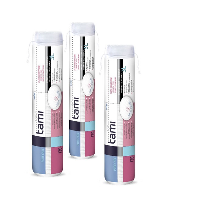 Dischete demachiante rotunde , bumbac , Tami My Care 120