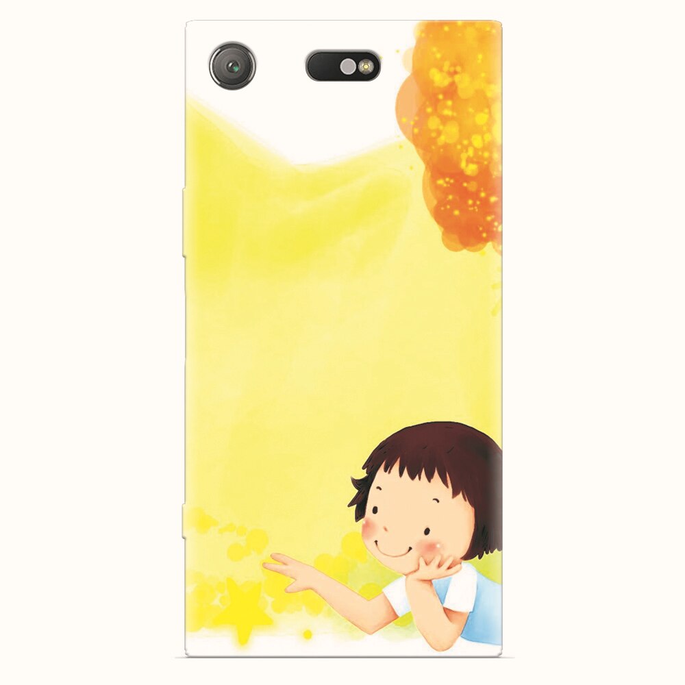 Husa silicon pentru Sony Xperia XZ1 Compact, Child Autumn Paint Hd