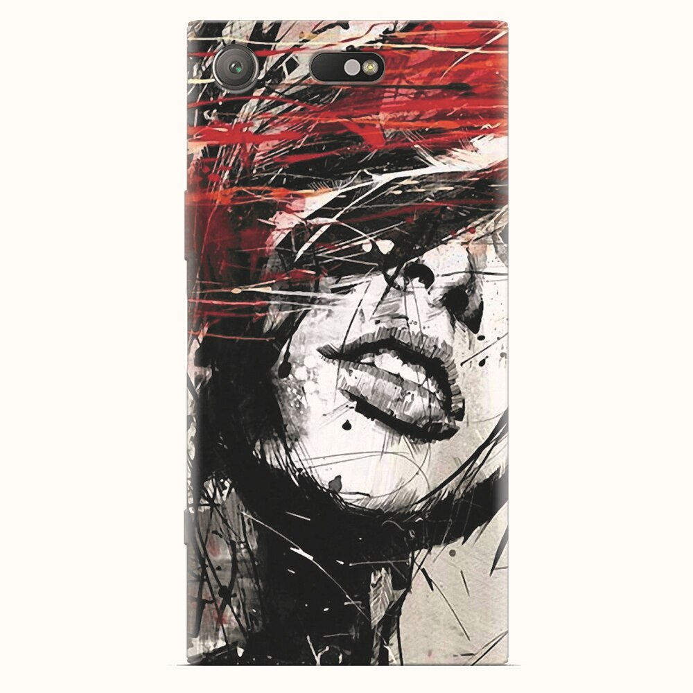 Husa silicon pentru Sony Xperia XZ1 Compact, Byroglyphics Woman Drawing