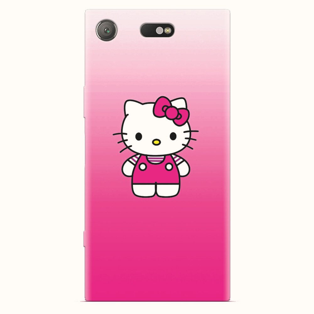 Husa silicon pentru Sony Xperia XZ1 Compact, Cute Pink Catty