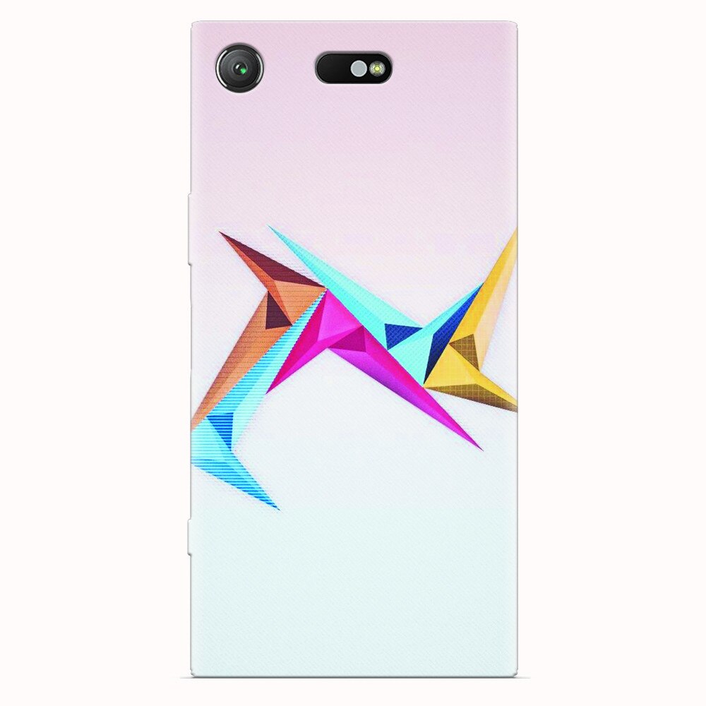 Husa silicon pentru Sony Xperia XZ1 Compact, Abstract Minimalistic Colors Triangles