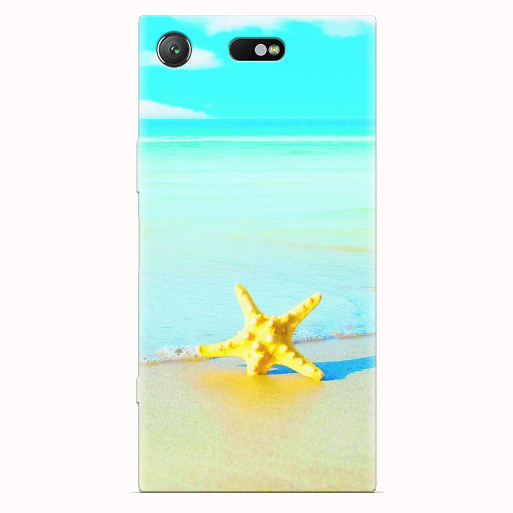 Husa silicon pentru Sony Xperia XZ1 Compact, Starfish Beach