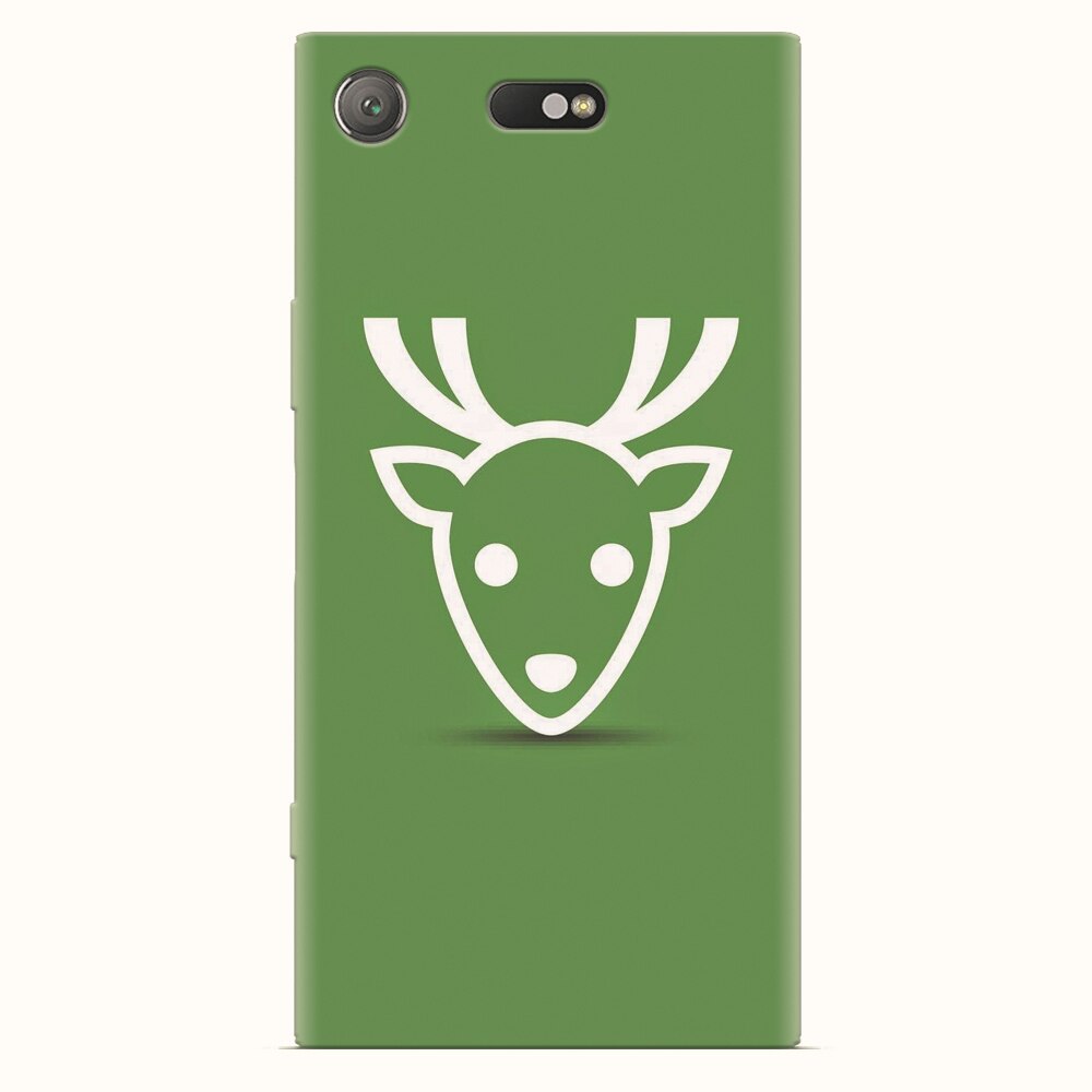 Husa silicon pentru Sony Xperia XZ1 Compact, Minimal Reindeer Illustration Green
