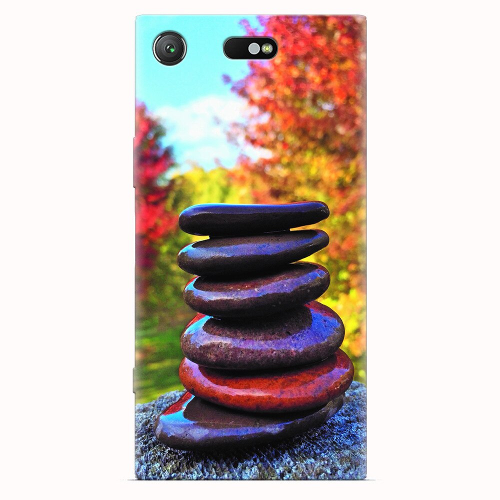 Husa silicon pentru Sony Xperia XZ1 Compact, Stacking Stones