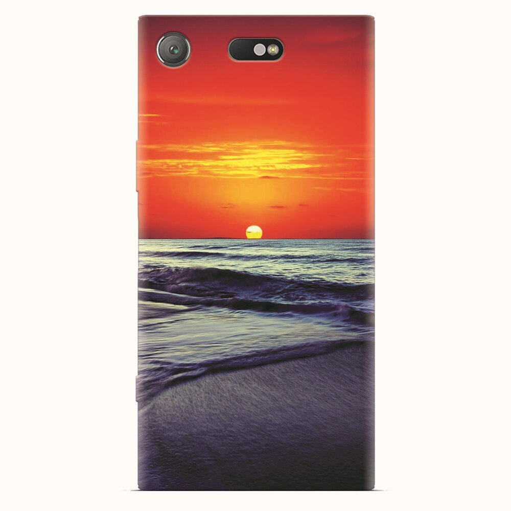 Husa silicon pentru Sony Xperia XZ1 Compact, Ocean Sunset