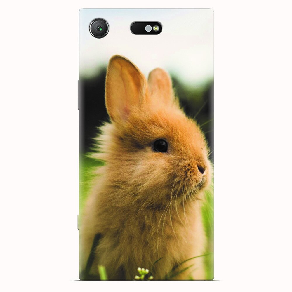Husa silicon pentru Sony Xperia XZ1 Compact, Cute Rabbit In Grass