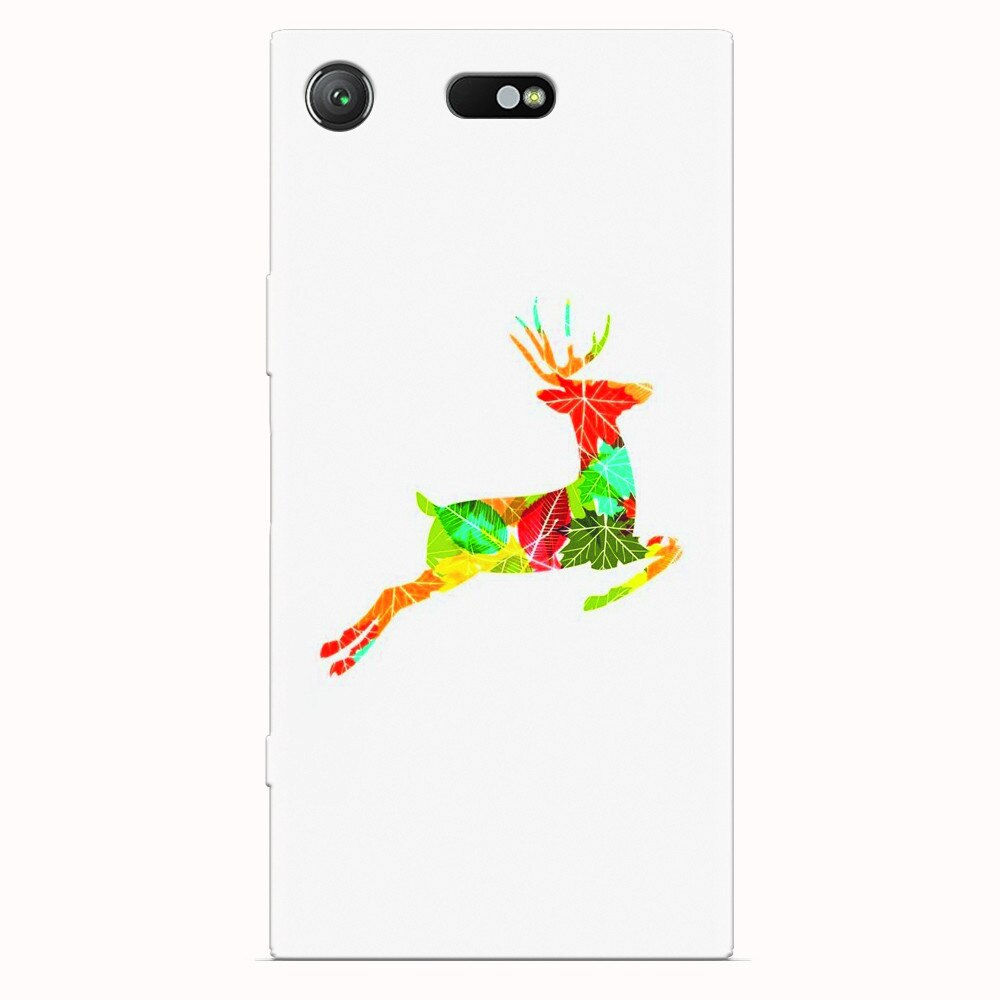 Husa silicon pentru Sony Xperia XZ1 Compact, Colorful Reindeer Jump Illustration