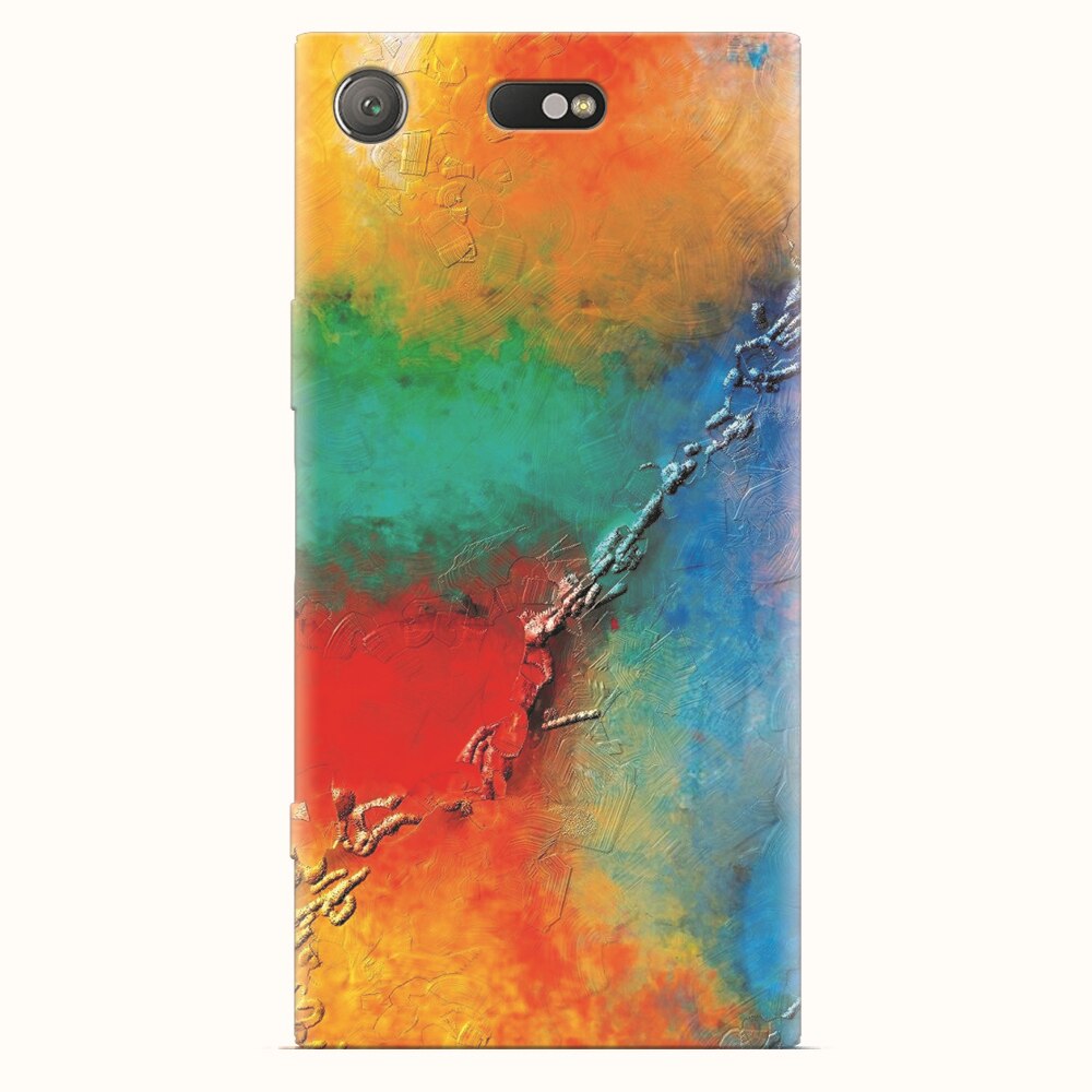 Husa silicon pentru Sony Xperia XZ1 Compact, Colorful Wall Paint Texture
