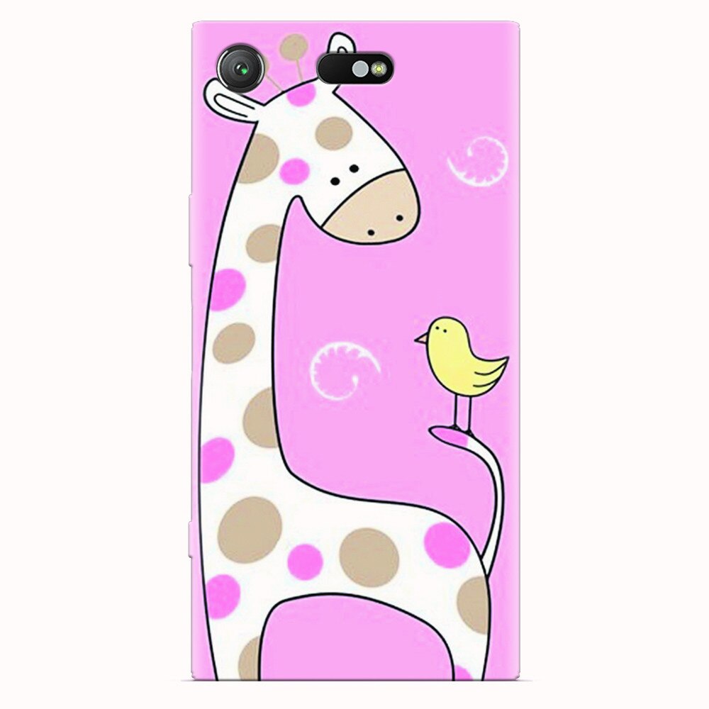 Husa silicon pentru Sony Xperia XZ1 Compact, Cute Giraffe