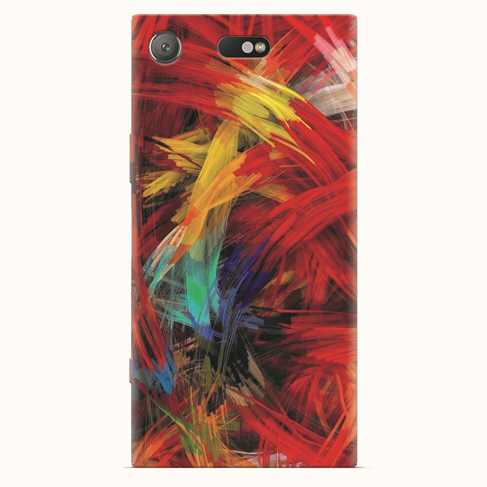 Husa silicon pentru Sony Xperia XZ1 Compact, Colorful Digital Painting Strokes