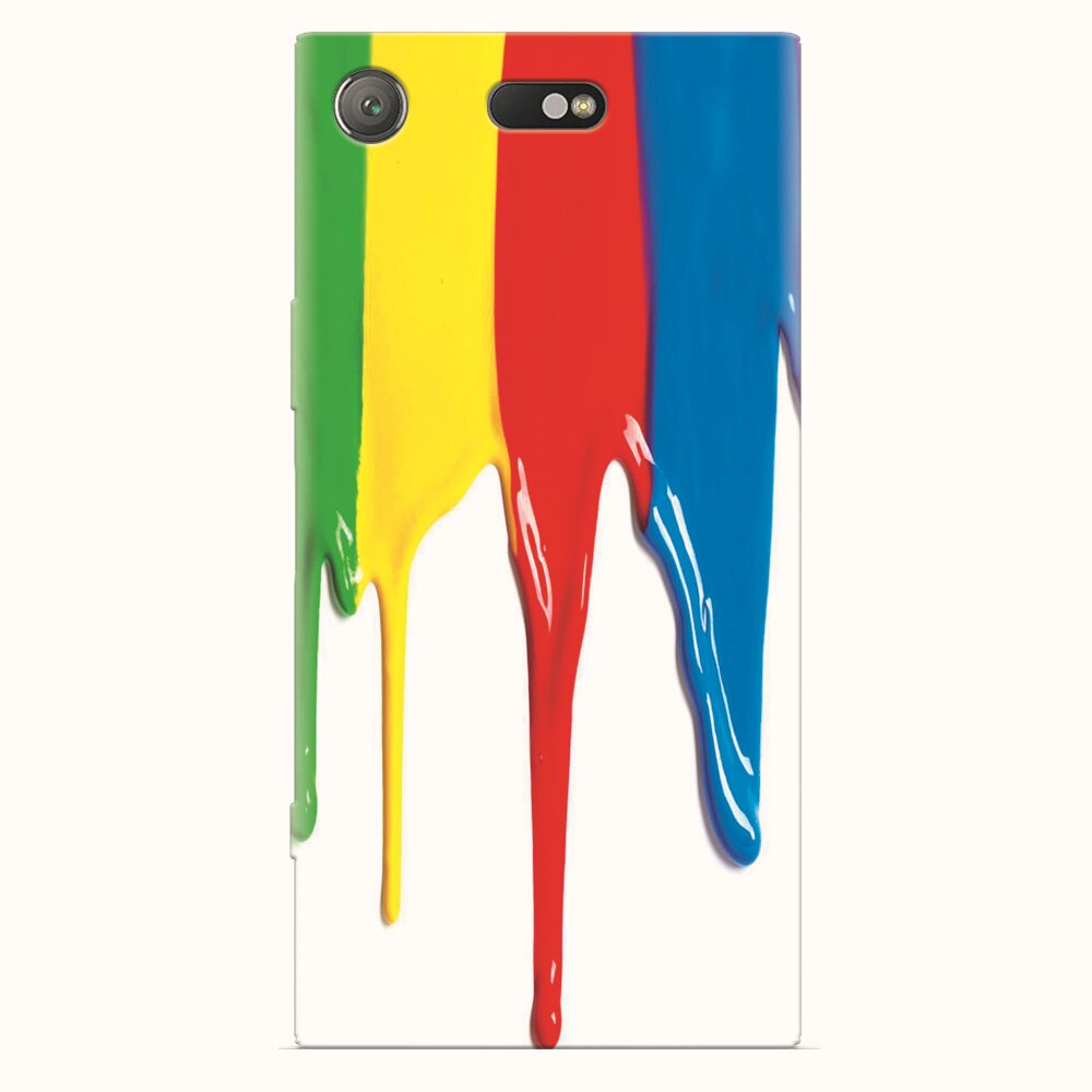 Husa silicon pentru Sony Xperia XZ1 Compact, Dripping Colorful Paint