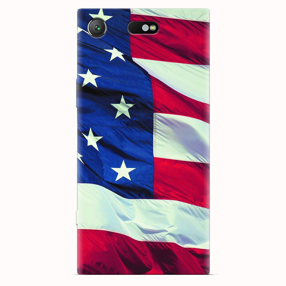 Husa silicon pentru Sony Xperia XZ1 Compact, American Flag Illustration
