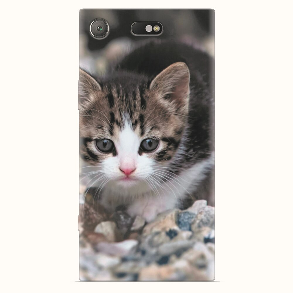 Husa silicon pentru Sony Xperia XZ1 Compact, Animal Cat