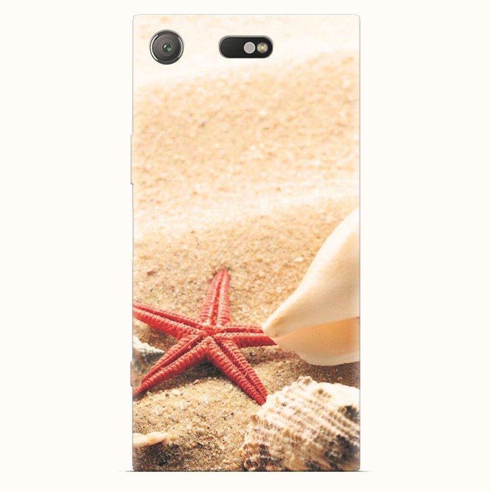 Husa silicon pentru Sony Xperia XZ1 Compact, Beach Shells And Starfish