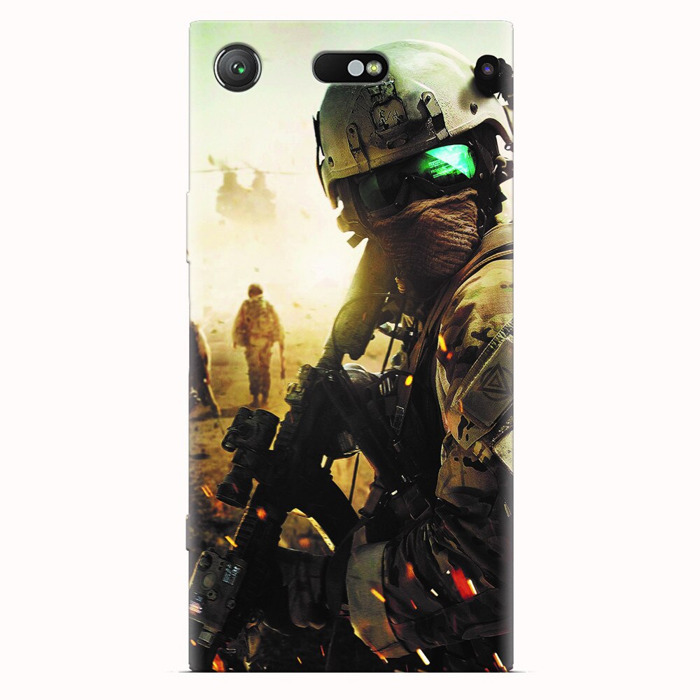 Husa silicon pentru Sony Xperia XZ1 Compact, Battlefield