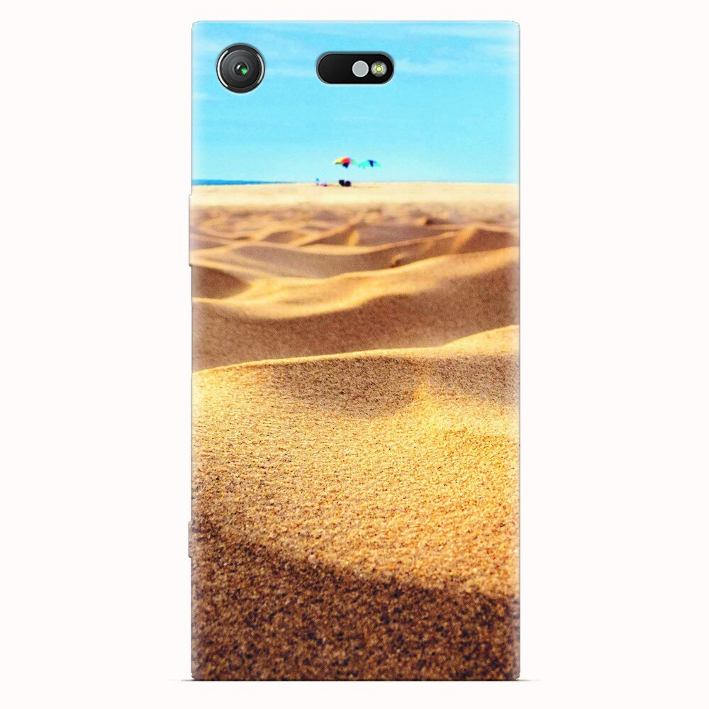 Husa silicon pentru Sony Xperia XZ1 Compact, Beach Sand Closeup Holiday