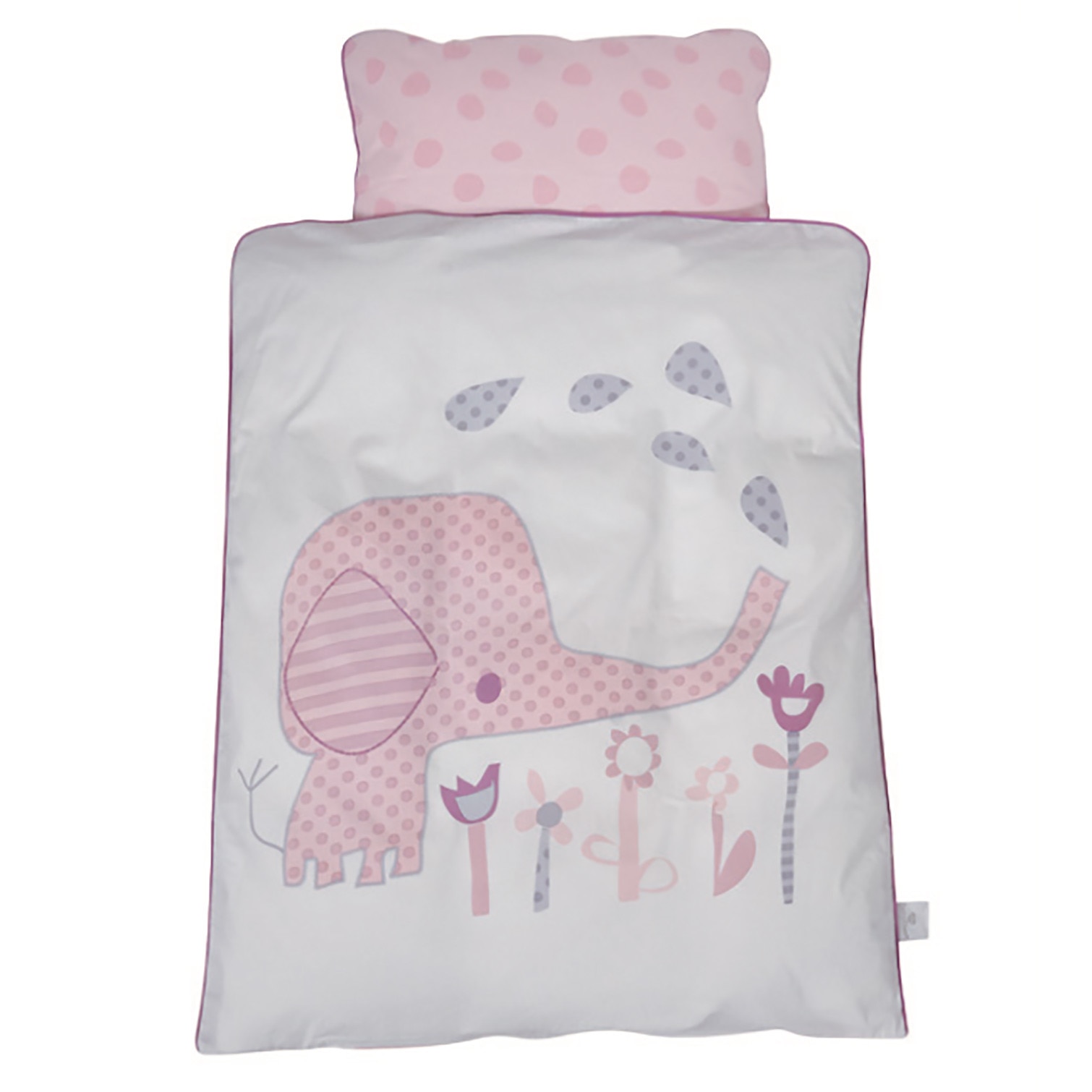 Set lenjerie de pat bebelusi Baby Dan Elefantastic Roz 100 x 130 cm