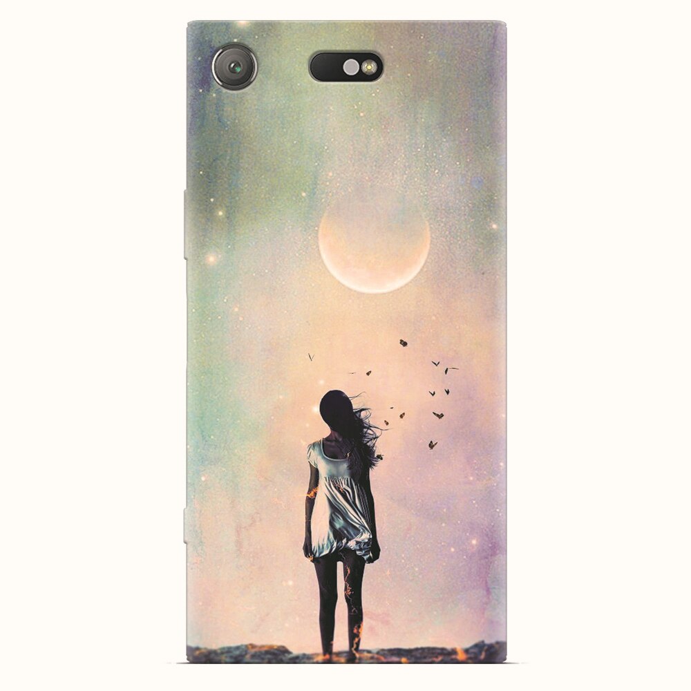 Husa silicon pentru Sony Xperia XZ1 Compact, Alone Woman Cgi Hd K