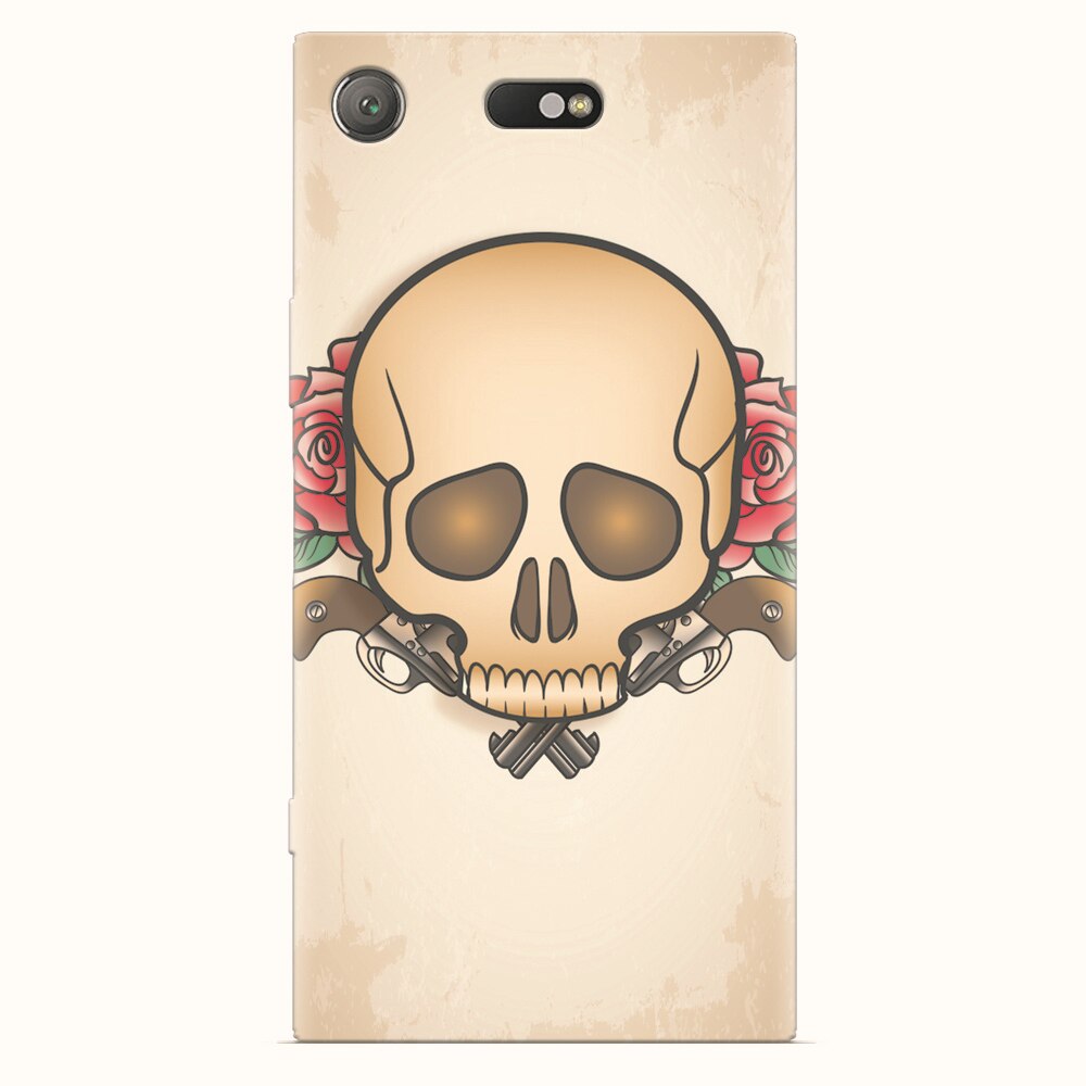 Husa silicon pentru Sony Xperia XZ1 Compact, Skulls And Roses