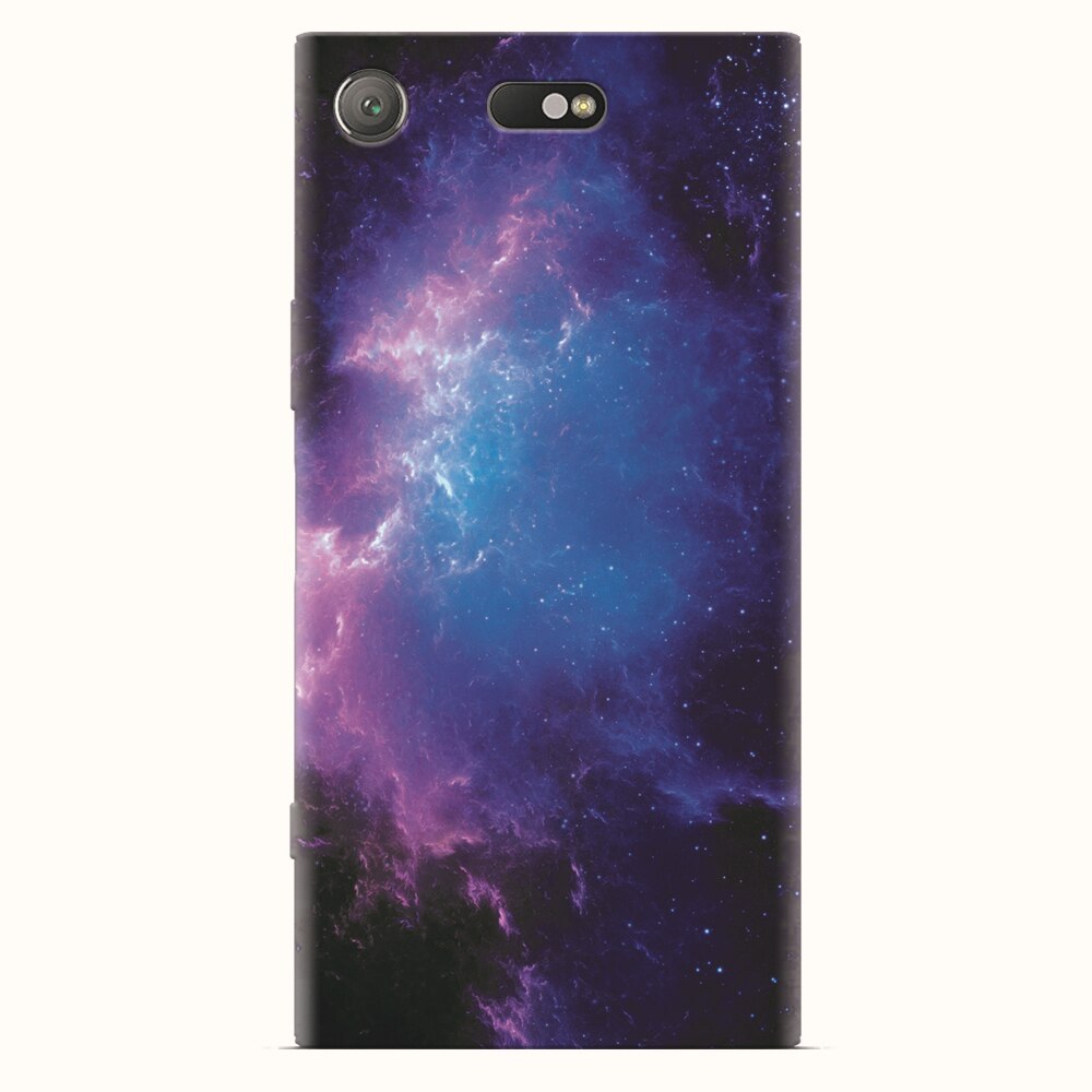 Husa silicon pentru Sony Xperia XZ1 Compact, Purple Space Nebula