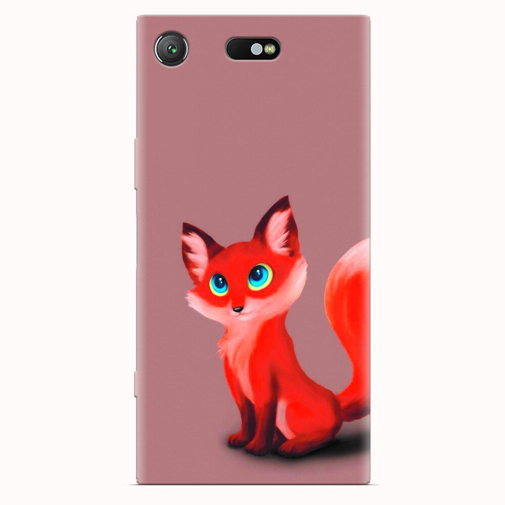 Husa silicon pentru Sony Xperia XZ1 Compact, Fox Cartoon Animal And