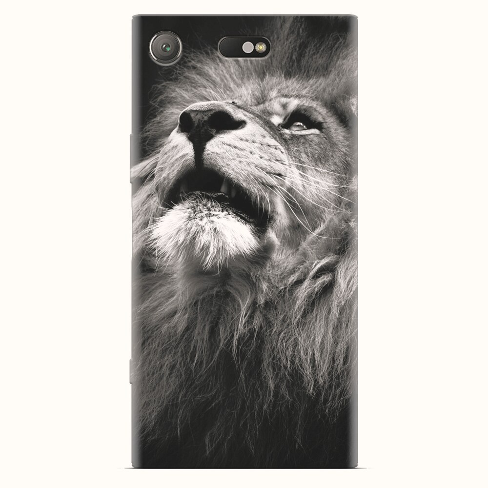 Husa silicon pentru Sony Xperia XZ1 Compact, Majestic Lion Portrait