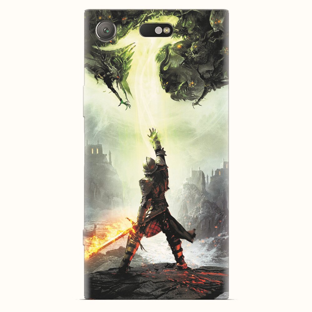 Husa silicon pentru Sony Xperia XZ1 Compact, Green Dragon