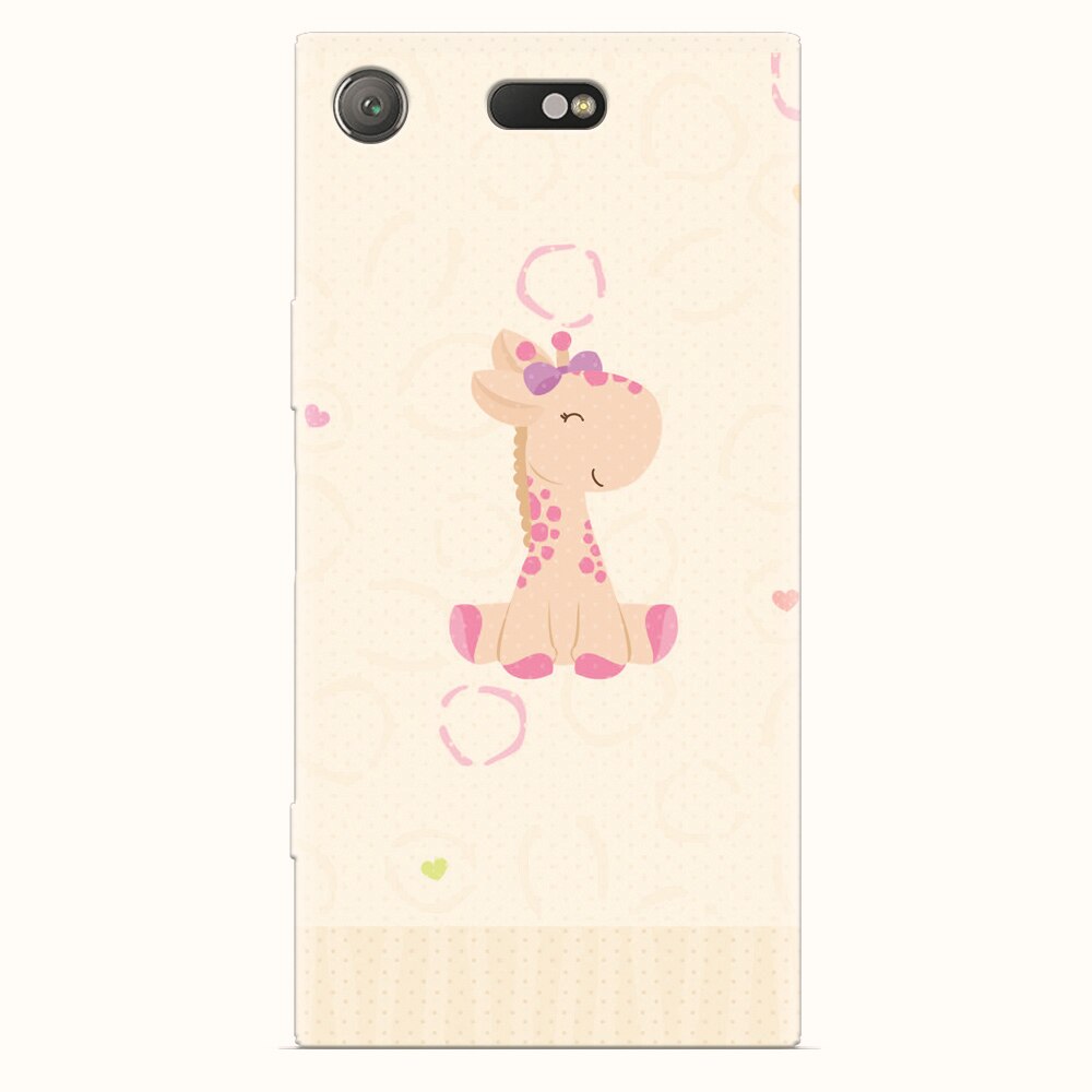 Husa silicon pentru Sony Xperia XZ1 Compact, Giraffe Cute
