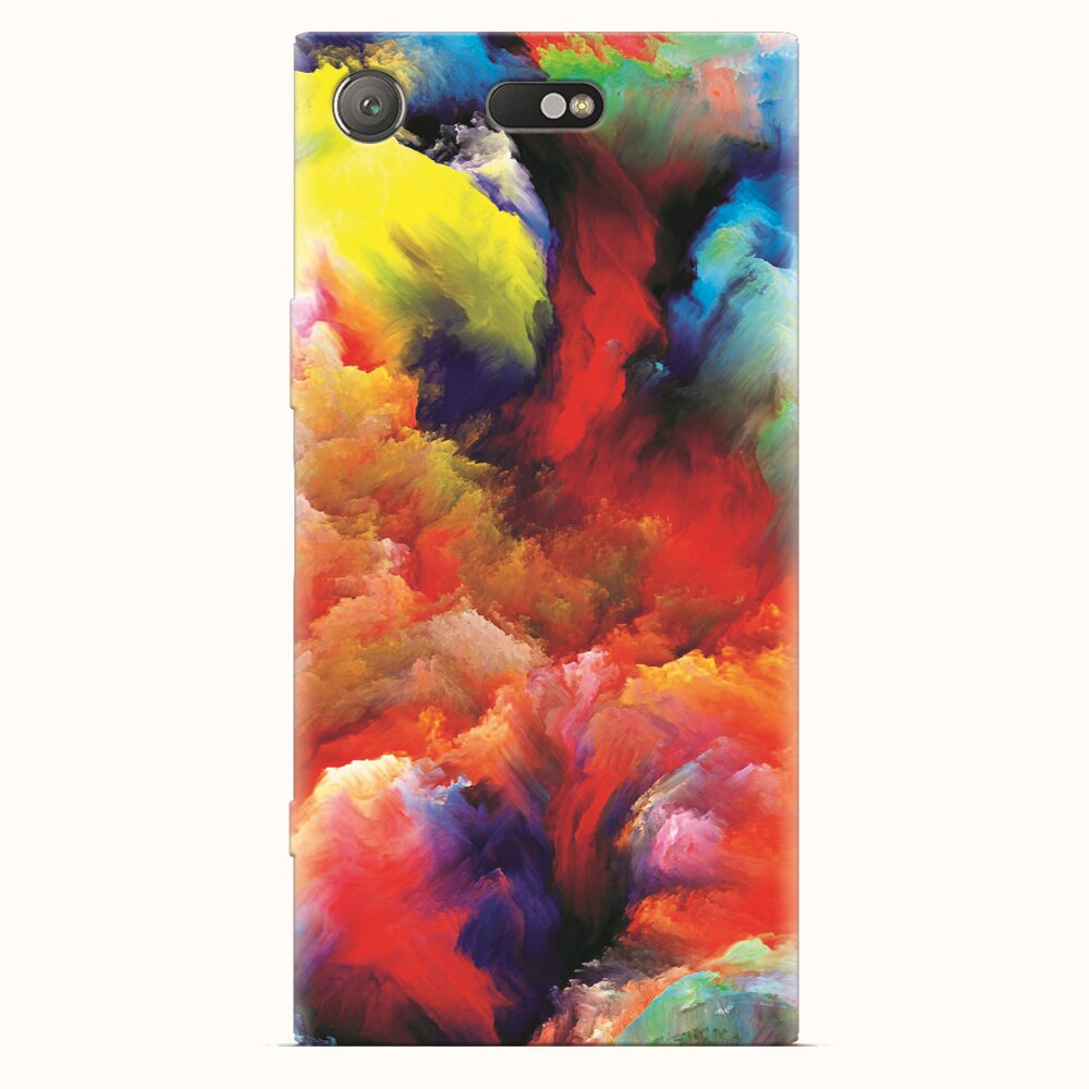 Husa silicon pentru Sony Xperia XZ1 Compact, Oil Painting Colorful Strokes
