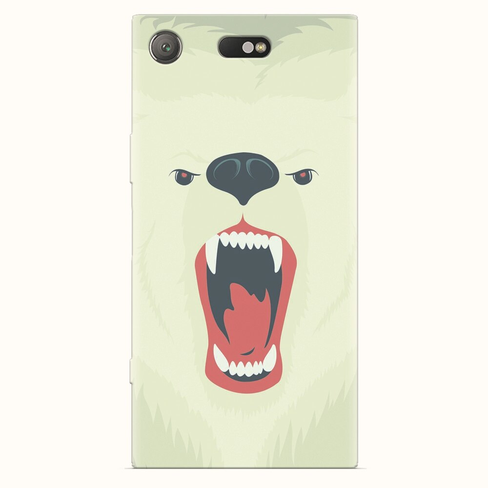 Husa silicon pentru Sony Xperia XZ1 Compact, Fierce Polar Bear Winter